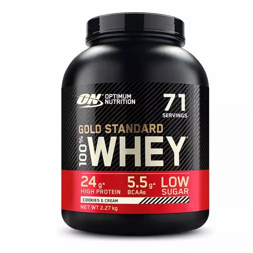 Optimum Nutrition Gold Standard 100% Whey Protein Powder Cookies & Cream 2.27 kg (71 Servings) Brasil | HA7603942